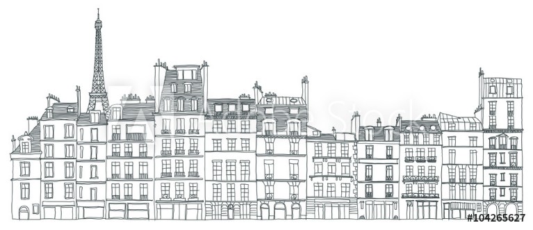 Picture of Facades de Paris avec Tour Eiffel